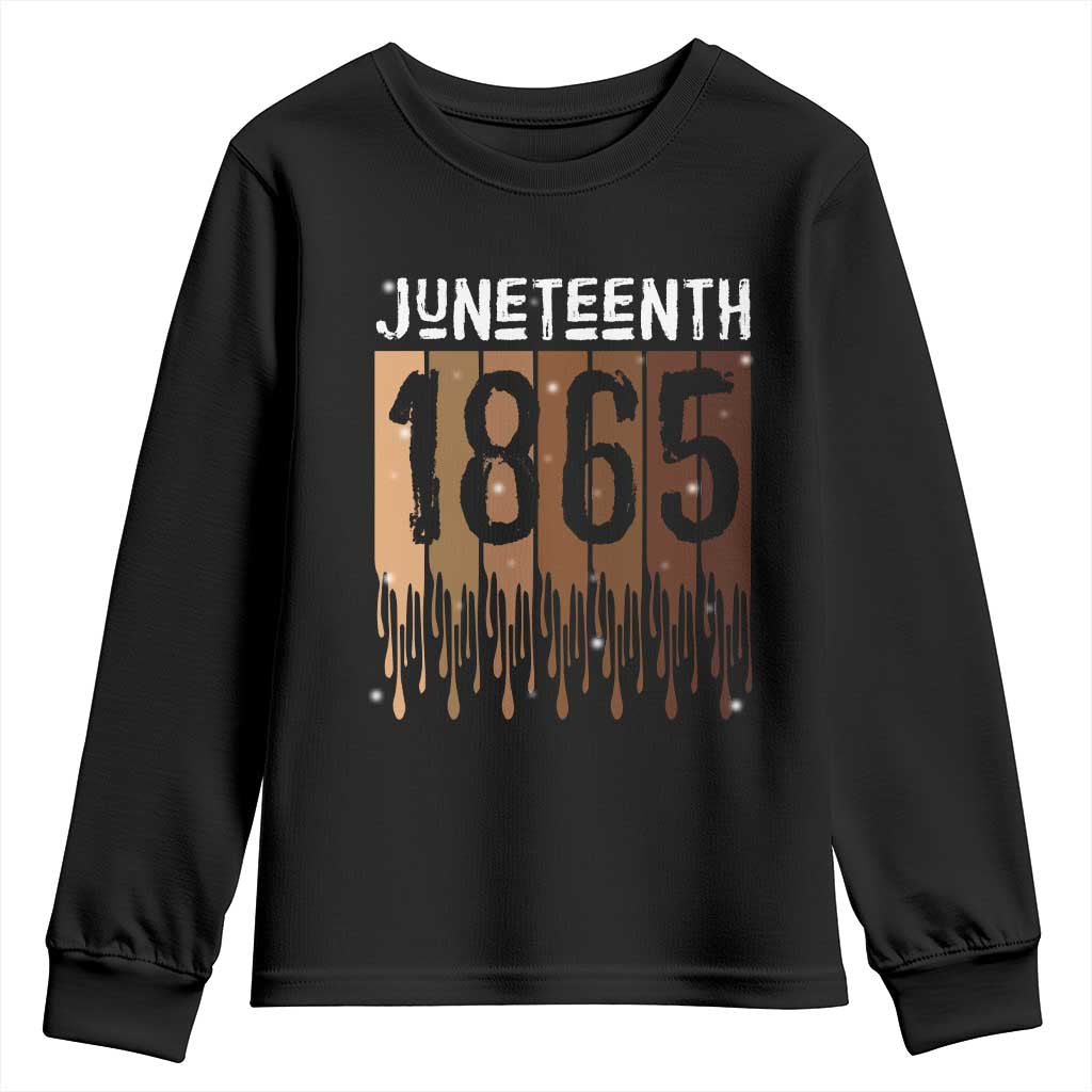 Juneteenth 1865 Youth Sweatshirt June 19th Celebrating Black Freedom Melanin TS10 Black Print Your Wear