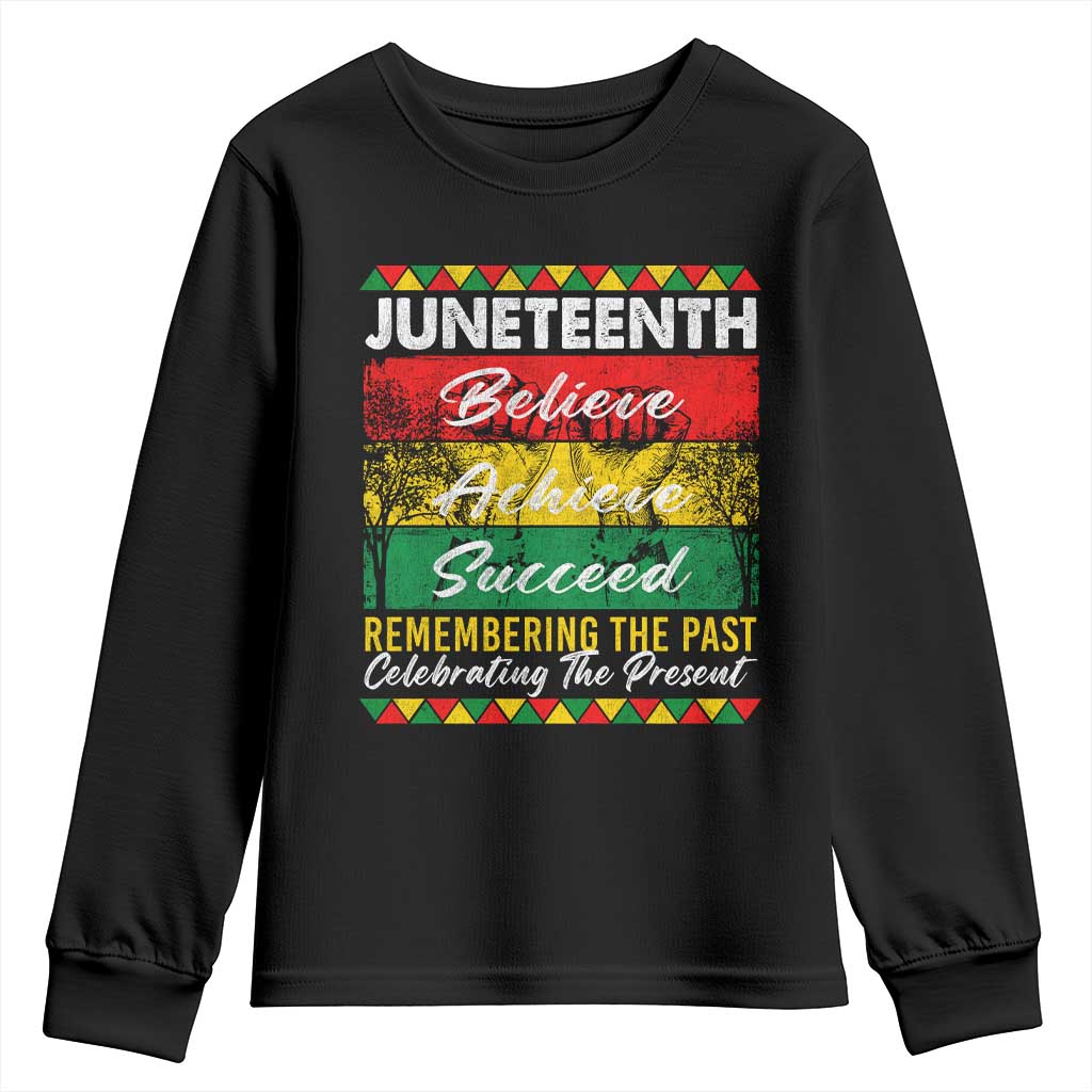 Juneteenth 1865 Youth Sweatshirt Remembering The Past Black Freedom African Independence Day TS10 Black Print Your Wear