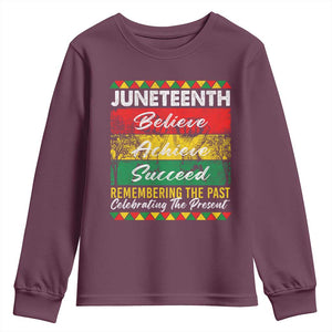 Juneteenth 1865 Youth Sweatshirt Remembering The Past Black Freedom African Independence Day TS10 Maroon Print Your Wear