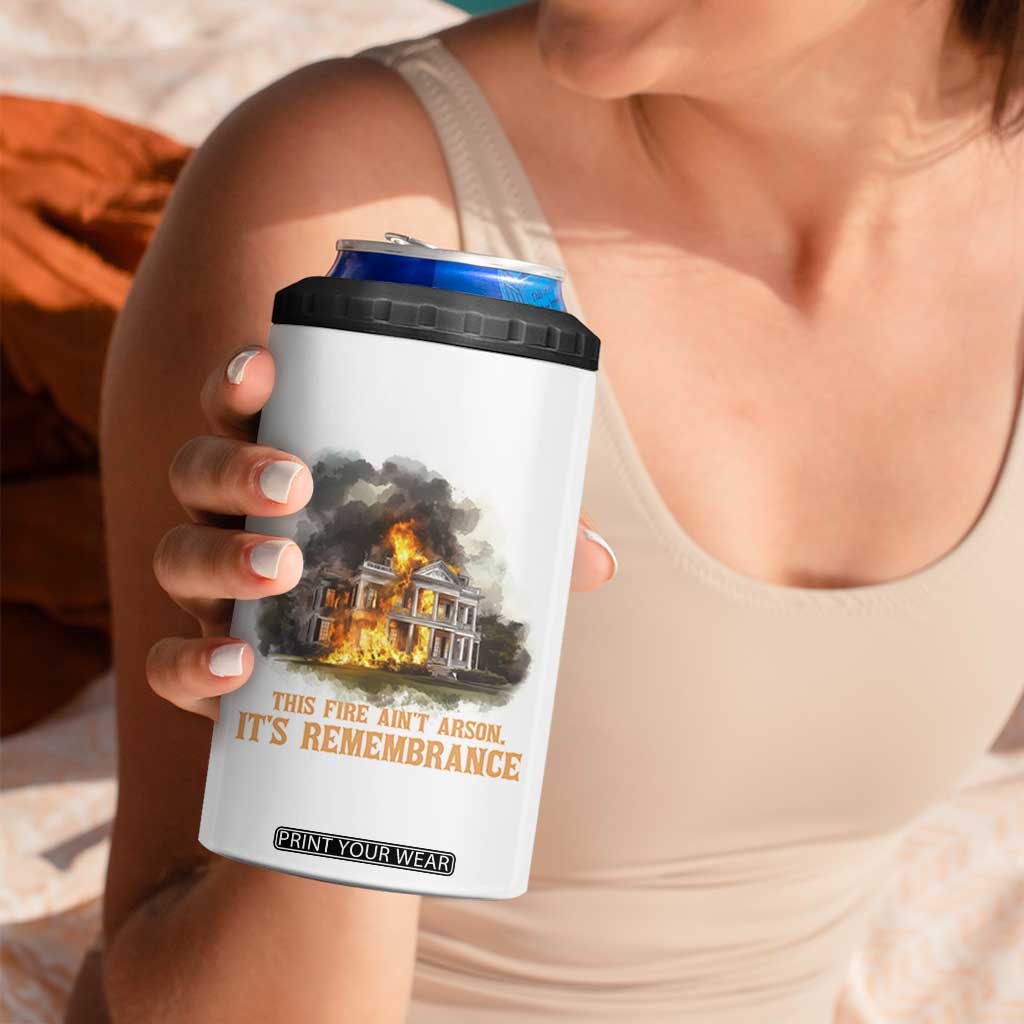 Juneteenth Ancestral Justice 4 in 1 Can Cooler Tumbler This Fire Aint Arson It is Remembrance Black History TS02 Print Your Wear