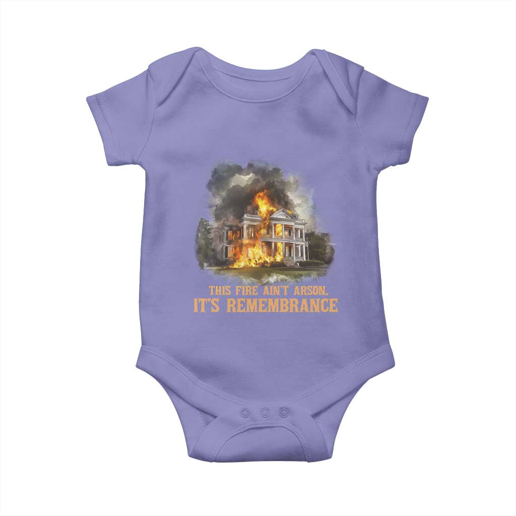 Juneteenth Ancestral Justice Baby Onesie This Fire Aint Arson It is Remembrance Black History TS02 Violet Print Your Wear
