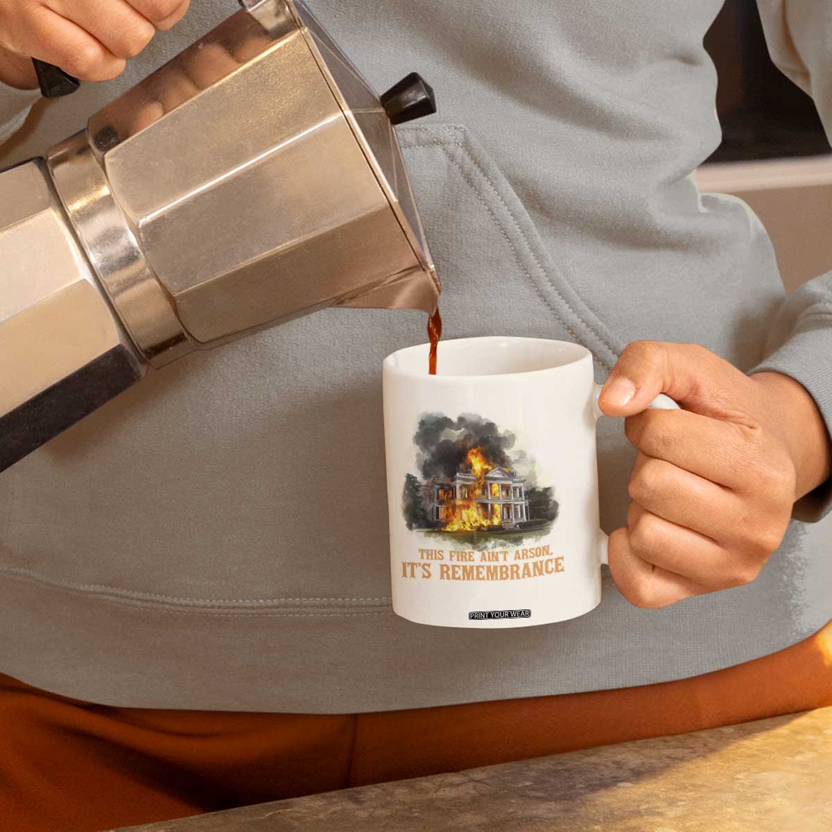 Juneteenth Ancestral Justice Coffee Mug This Fire Aint Arson It is Remembrance Black History TS02 Print Your Wear