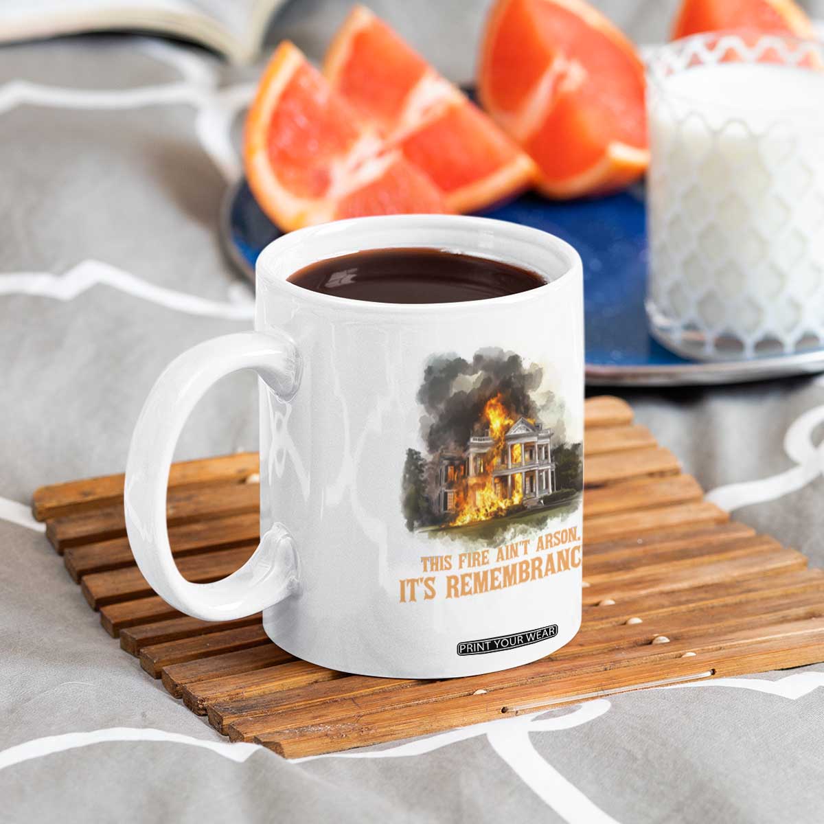 Juneteenth Ancestral Justice Coffee Mug This Fire Aint Arson It is Remembrance Black History TS02 Print Your Wear
