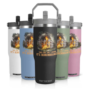 Juneteenth Ancestral Justice Flip Straw Tumbler This Fire Aint Arson It is Remembrance Black History TS02 Print Your Wear