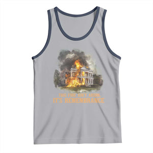 Juneteenth Ancestral Justice Tank Top This Fire Aint Arson It is Remembrance Black History TS02 Athletic Heather Navy Print Your Wear
