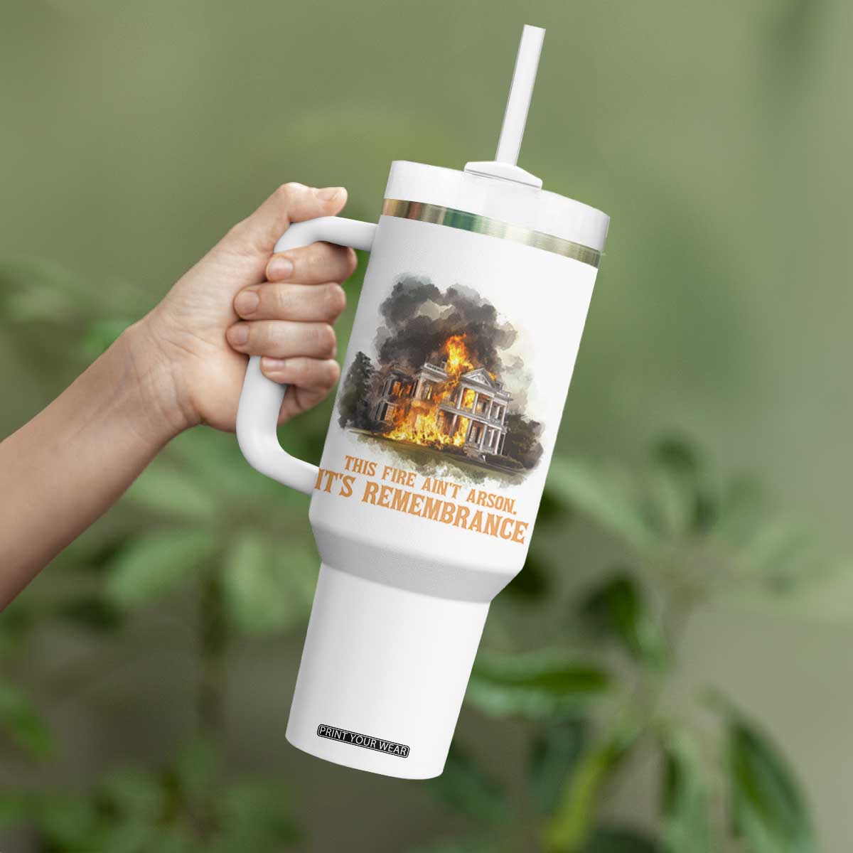 Juneteenth Ancestral Justice Tumbler With Handle This Fire Aint Arson It is Remembrance Black History TS02 Print Your Wear