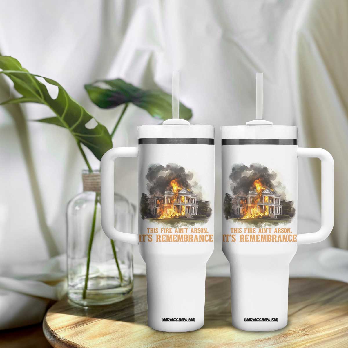 Juneteenth Ancestral Justice Tumbler With Handle This Fire Aint Arson It is Remembrance Black History TS02 Print Your Wear