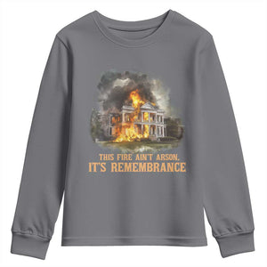 Juneteenth Ancestral Justice Youth Sweatshirt This Fire Aint Arson It is Remembrance Black History TS02 Charcoal Print Your Wear