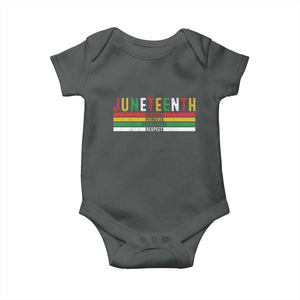 Juneteenth Baby Onesie Black History Culture Excellence Respect Retro Vintage TS10 Dark Heather Print Your Wear