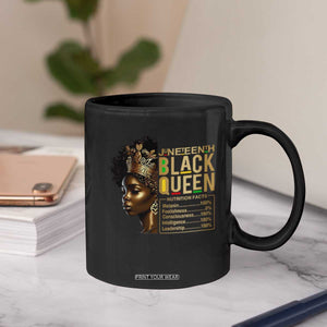 Juneteenth Black Queen Nutritional Facts Coffee Mug Afro Melanin Queen TS11 Print Your Wear