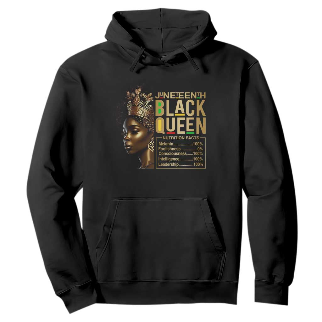 Juneteenth Black Queen Nutritional Facts Hoodie Afro Melanin Queen TS11 Black Print Your Wear
