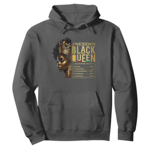 Juneteenth Black Queen Nutritional Facts Hoodie Afro Melanin Queen TS11 Dark Heather Print Your Wear