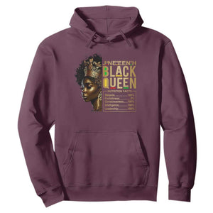 Juneteenth Black Queen Nutritional Facts Hoodie Afro Melanin Queen TS11 Maroon Print Your Wear