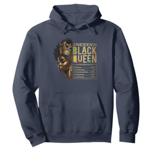 Juneteenth Black Queen Nutritional Facts Hoodie Afro Melanin Queen TS11 Navy Print Your Wear