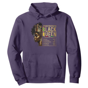 Juneteenth Black Queen Nutritional Facts Hoodie Afro Melanin Queen TS11 Purple Print Your Wear