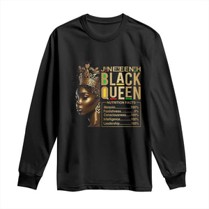 Juneteenth Black Queen Nutritional Facts Long Sleeve Shirt Afro Melanin Queen TS11 Black Print Your Wear