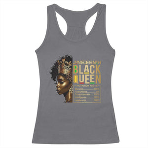 Juneteenth Black Queen Nutritional Facts Racerback Tank Top Afro Melanin Queen TS11 Charcoal Print Your Wear