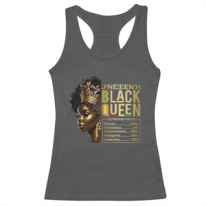 Juneteenth Black Queen Nutritional Facts Racerback Tank Top Afro Melanin Queen TS11 Dark Heather Print Your Wear