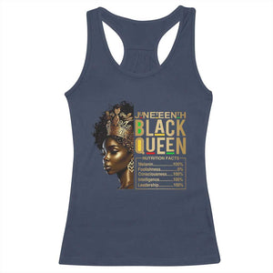 Juneteenth Black Queen Nutritional Facts Racerback Tank Top Afro Melanin Queen TS11 Navy Print Your Wear