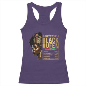 Juneteenth Black Queen Nutritional Facts Racerback Tank Top Afro Melanin Queen TS11 Purple Print Your Wear