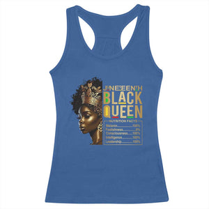 Juneteenth Black Queen Nutritional Facts Racerback Tank Top Afro Melanin Queen TS11 Royal Blue Print Your Wear