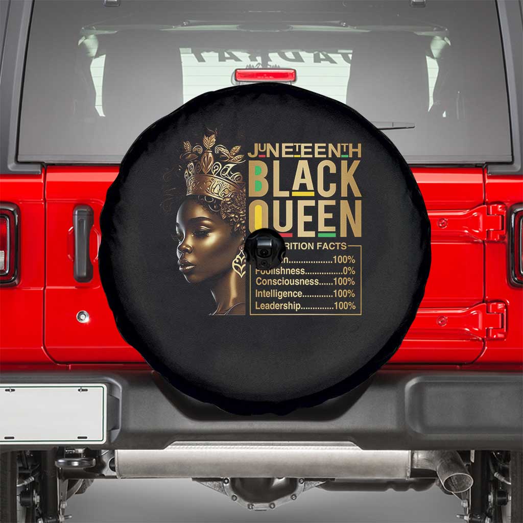 Juneteenth Black Queen Nutritional Facts Spare Tire Cover Afro Melanin Queen TS11 Black Print Your Wear