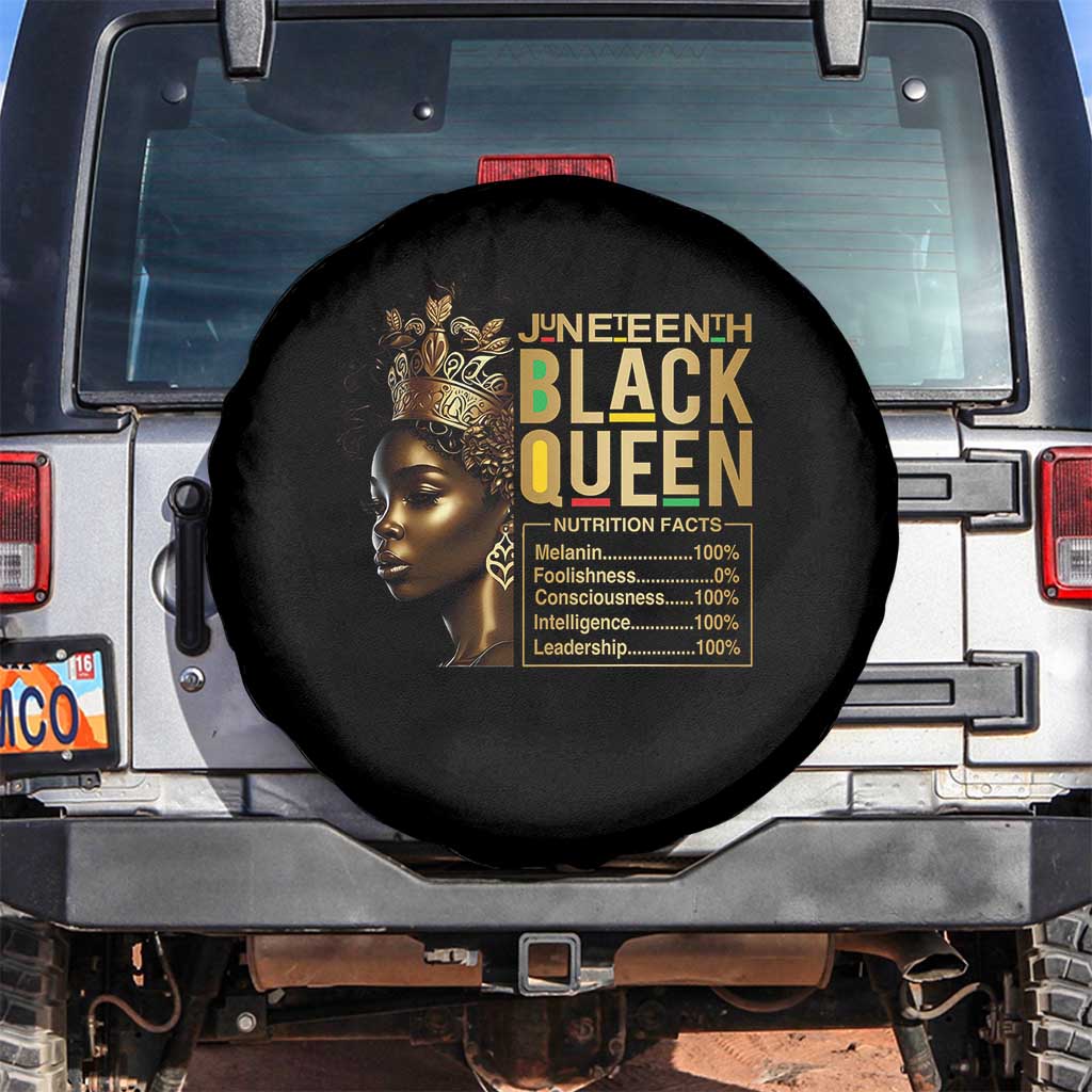 Juneteenth Black Queen Nutritional Facts Spare Tire Cover Afro Melanin Queen TS11 No hole Black Print Your Wear