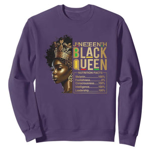 Juneteenth Black Queen Nutritional Facts Sweatshirt Afro Melanin Queen TS11 Purple Print Your Wear
