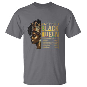 Juneteenth Black Queen Nutritional Facts T Shirt Afro Melanin Queen TS11 Charcoal Print Your Wear