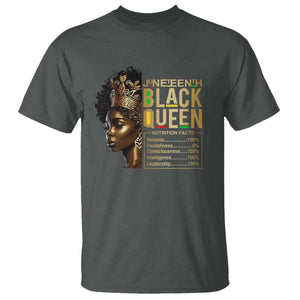 Juneteenth Black Queen Nutritional Facts T Shirt Afro Melanin Queen TS11 Dark Heather Print Your Wear