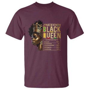Juneteenth Black Queen Nutritional Facts T Shirt Afro Melanin Queen TS11 Maroon Print Your Wear