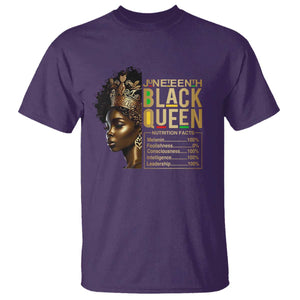 Juneteenth Black Queen Nutritional Facts T Shirt Afro Melanin Queen TS11 Purple Print Your Wear