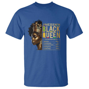 Juneteenth Black Queen Nutritional Facts T Shirt Afro Melanin Queen TS11 Royal Blue Print Your Wear