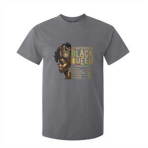 Juneteenth Black Queen Nutritional Facts T Shirt For Kid Afro Melanin Queen TS11 Charcoal Print Your Wear