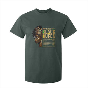 Juneteenth Black Queen Nutritional Facts T Shirt For Kid Afro Melanin Queen TS11 Dark Forest Green Print Your Wear
