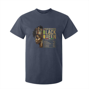 Juneteenth Black Queen Nutritional Facts T Shirt For Kid Afro Melanin Queen TS11 Navy Print Your Wear