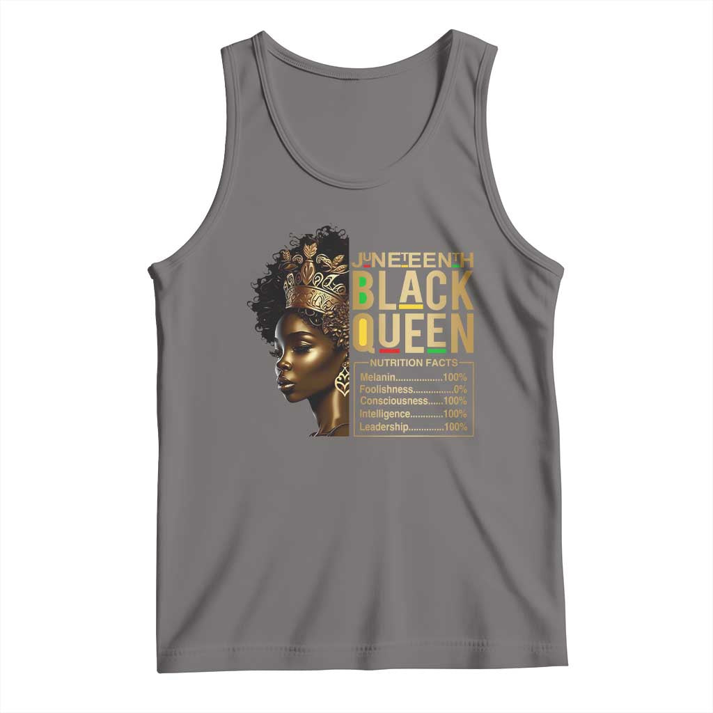 Juneteenth Black Queen Nutritional Facts Tank Top Afro Melanin Queen TS11 Deep Heather Print Your Wear