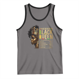 Juneteenth Black Queen Nutritional Facts Tank Top Afro Melanin Queen TS11 Deep Heather Black Print Your Wear