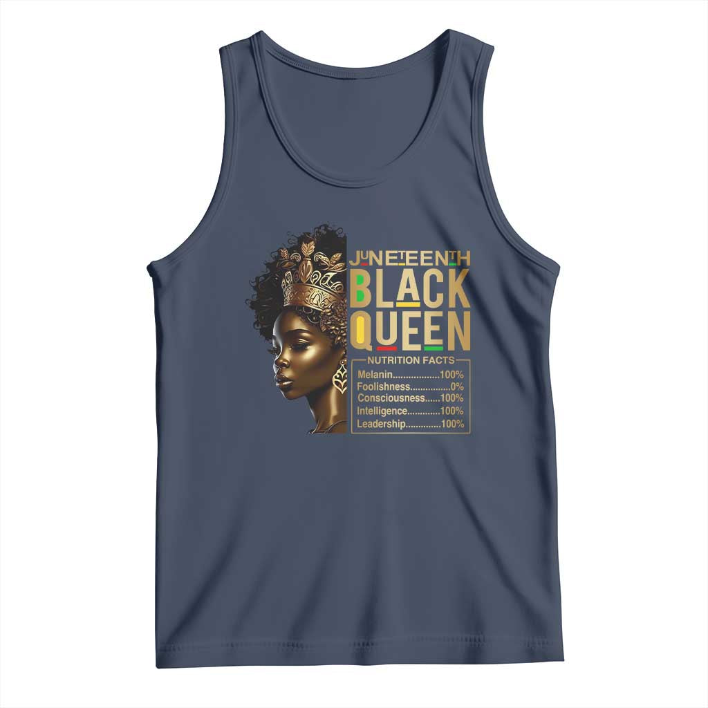 Juneteenth Black Queen Nutritional Facts Tank Top Afro Melanin Queen TS11 Navy Print Your Wear