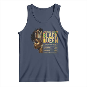 Juneteenth Black Queen Nutritional Facts Tank Top Afro Melanin Queen TS11 Navy Print Your Wear