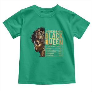 Juneteenth Black Queen Nutritional Facts Toddler T Shirt Afro Melanin Queen TS11 Irish Green Print Your Wear