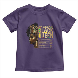 Juneteenth Black Queen Nutritional Facts Toddler T Shirt Afro Melanin Queen TS11 Purple Print Your Wear
