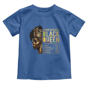 Juneteenth Black Queen Nutritional Facts Toddler T Shirt Afro Melanin Queen TS11 Royal Blue Print Your Wear