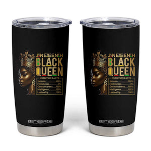 Juneteenth Black Queen Nutritional Facts Tumbler Cup Afro Melanin Queen TS11 Black Print Your Wear