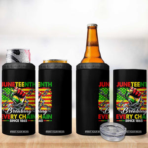 Juneteenth Breaking Every Chain Since 1865 4 in 1 Can Cooler Tumbler Hand Fist Freedom TS11 Print Your Wear