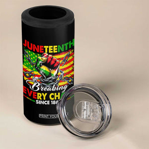 Juneteenth Breaking Every Chain Since 1865 4 in 1 Can Cooler Tumbler Hand Fist Freedom TS11 Print Your Wear