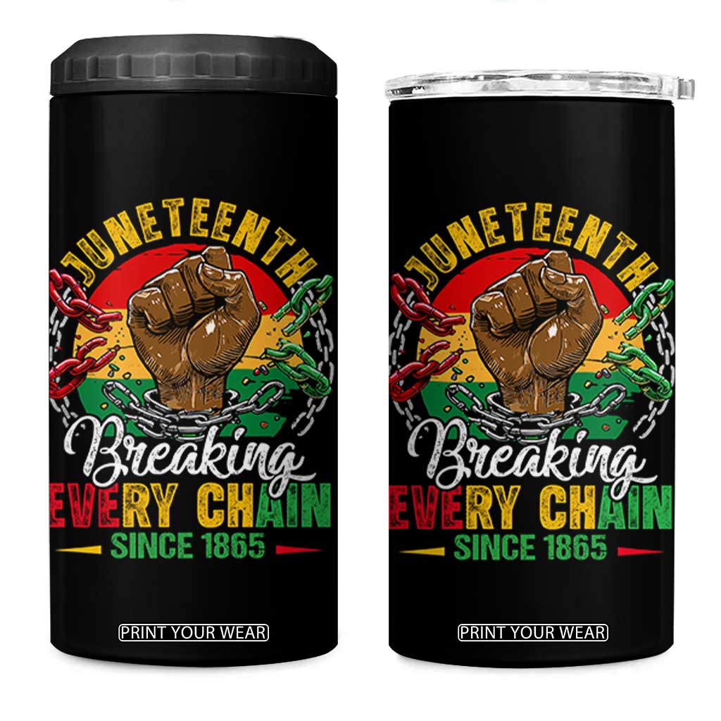 Juneteenth Breaking Every Chain Since 1865 4 in 1 Can Cooler Tumbler Retro Vintage TS10 One Size: 16 oz Black Print Your Wear