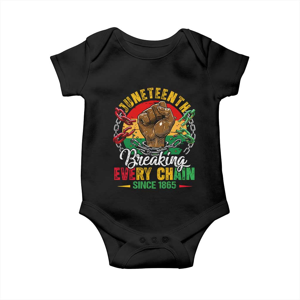 Juneteenth Breaking Every Chain Since 1865 Baby Onesie Retro Vintage TS10 Black Print Your Wear