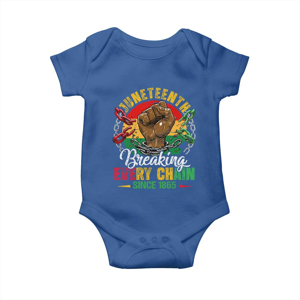 Juneteenth Breaking Every Chain Since 1865 Baby Onesie Retro Vintage TS10 Royal Blue Print Your Wear