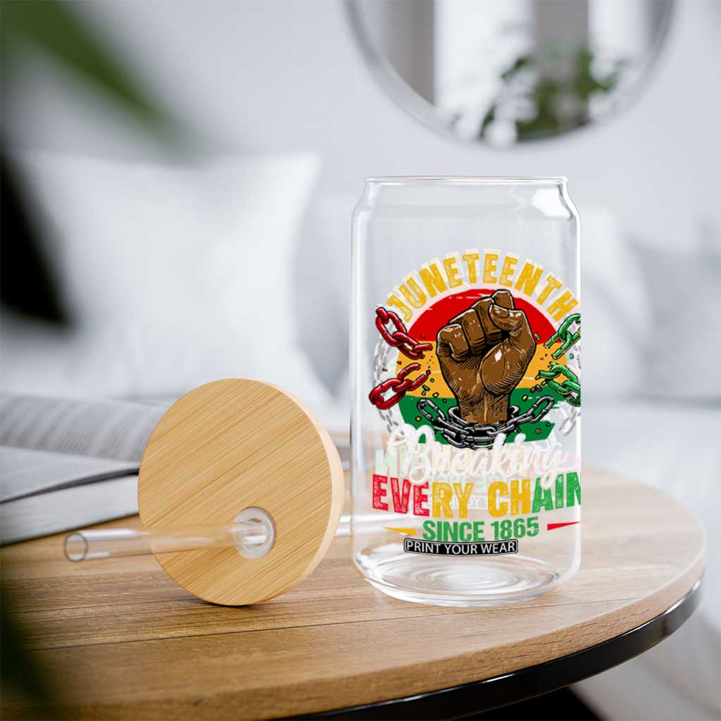 Juneteenth Breaking Every Chain Since 1865 Glass Can Retro Vintage TS10 Print Your Wear